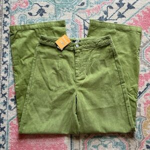 Roxy Olive Green Wide Leg Corduroy Pants
